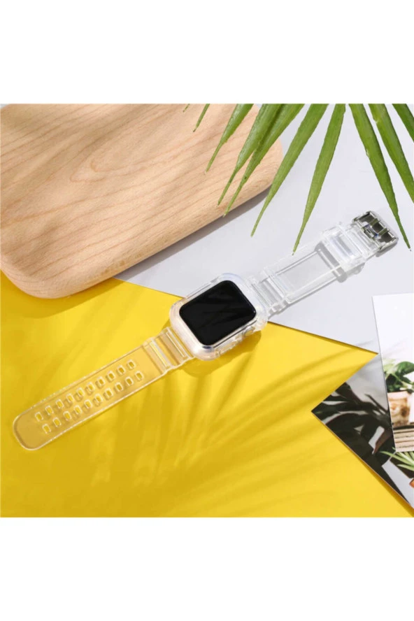 Apple Watch 40mm Serrated Silikon Kordon Pembe - Resim 3