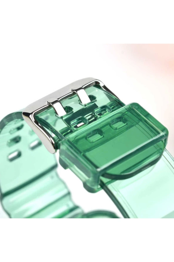 Apple Watch 38mm Serrated Silikon Kordon Şeffaf - Resim 5