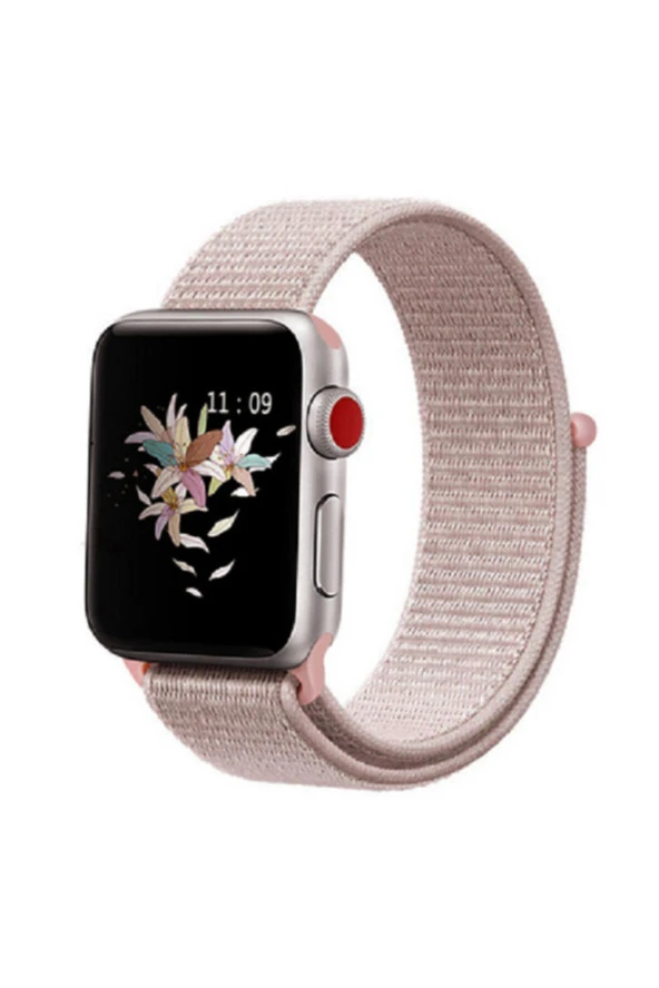 Apple Watch 38-40 mm Bilekli  Rosegold Fabric Kumaş Kayış Kordon