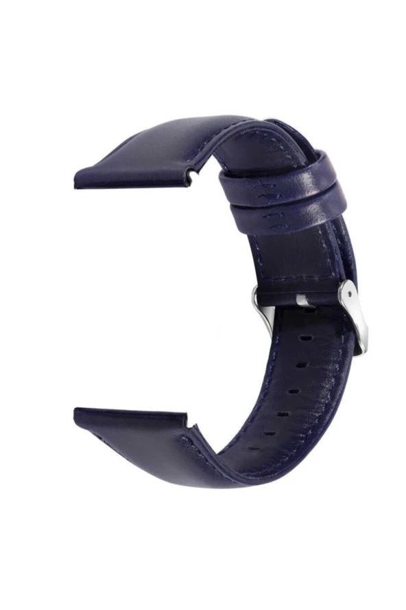 Apple Watch 44mm Deri Kordon Lacivert - Resim 2