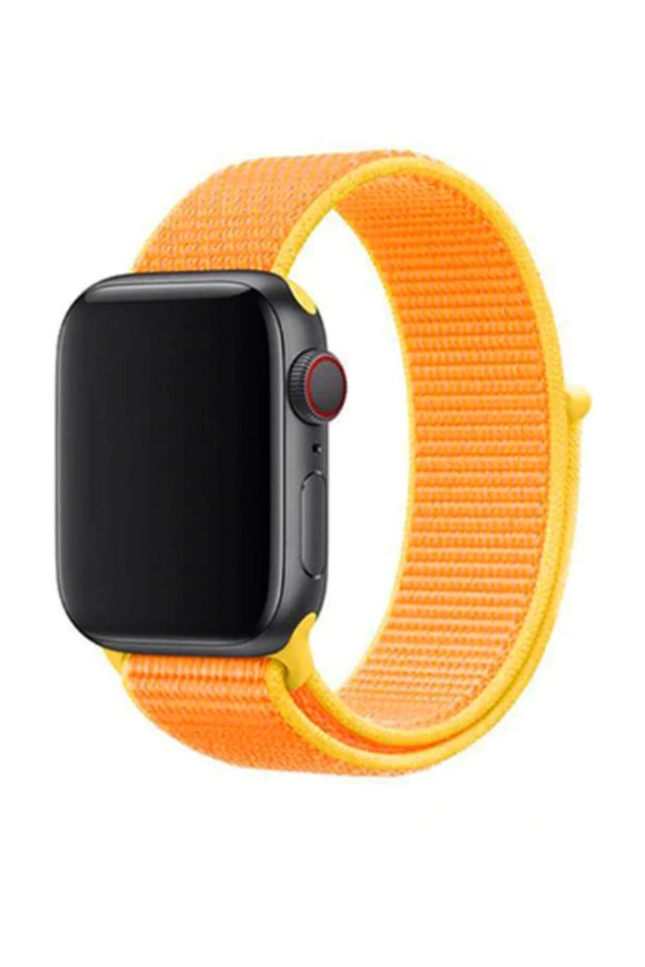 Apple Watch 40mm Bilekli Kumaş Kayış Kordon Turuncu Sarı ürün görseli