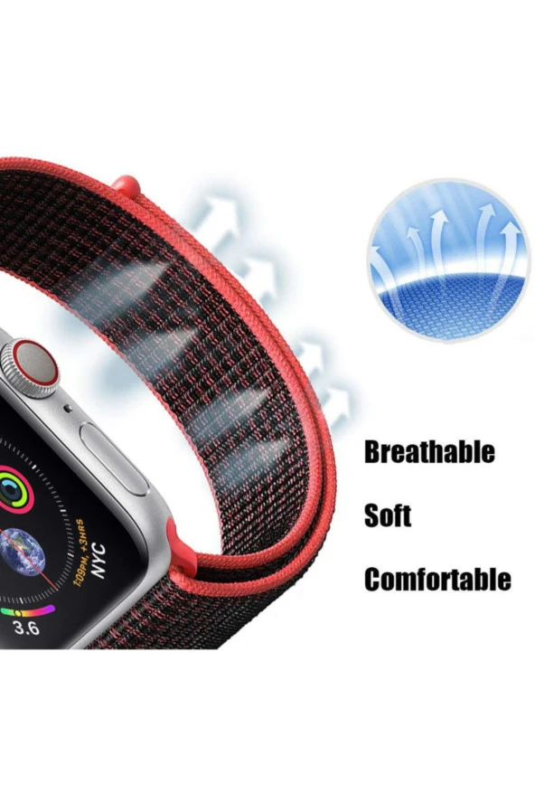 Apple Watch 44mm Bilekli Kumaş Kayış Kordon Summit Wihite - Resim 2