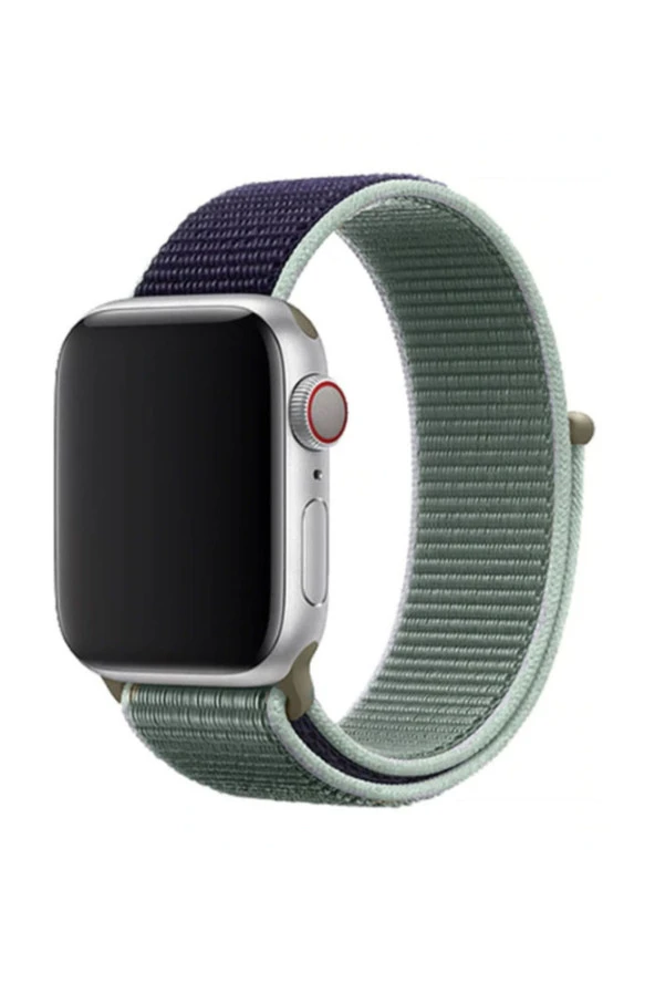 Apple Watch 40mm Bilekli Kumaş Kayış Kordon Lacivert Yeşil ürün görseli