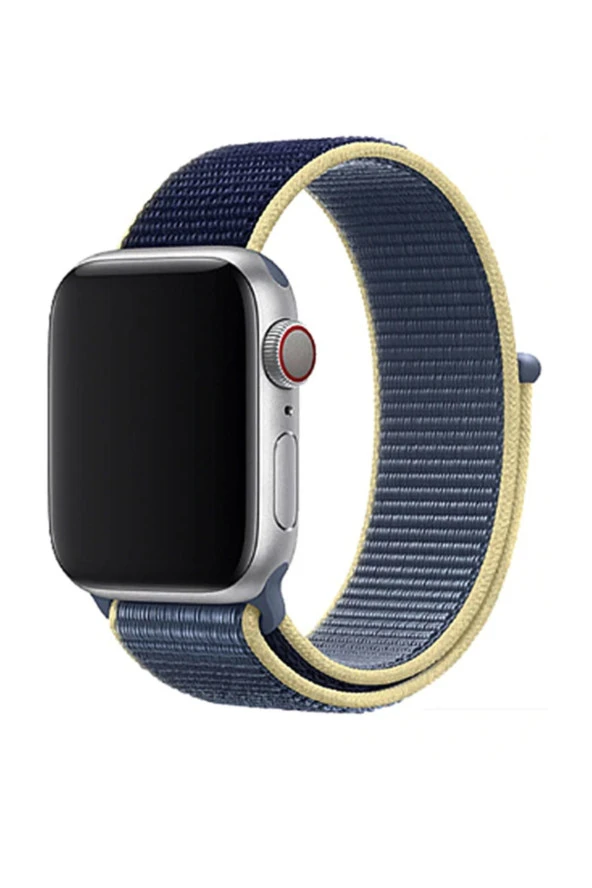 Apple Watch 38mm Bilekli Kumaş Kayış Kordon Alaskan Blue