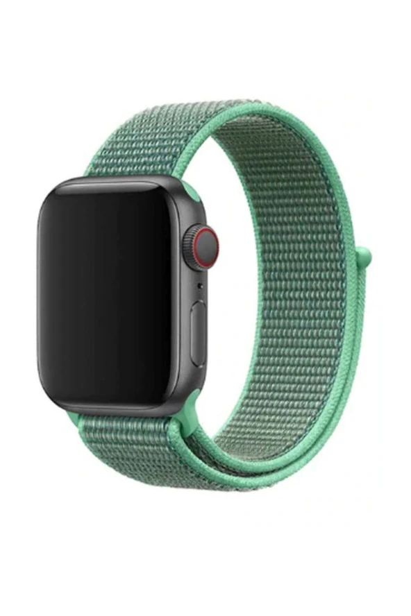 Apple Watch 40mm Bilekli Kumaş Kayış Kordon Nane Yeşil ürün görseli