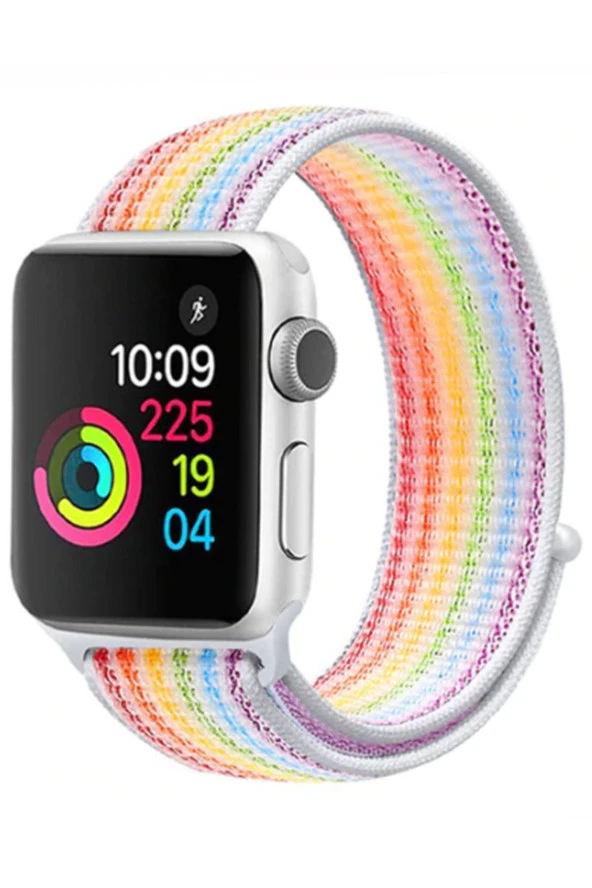 Apple Watch 44mm Bilekli Kumaş Kayış Kordon Colorful