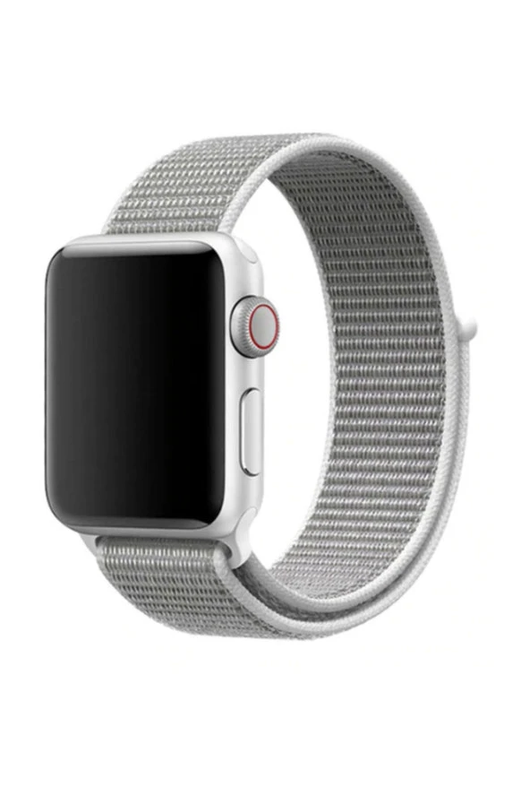 Apple Watch 38mm Bilekli Kumaş Kayış Kordon Gri - Resim 2