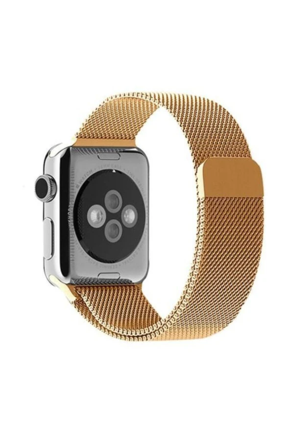 Apple Watch Için 42mm Mıknatıslı Metal Kayış Kordon Gold Ent - Resim 2