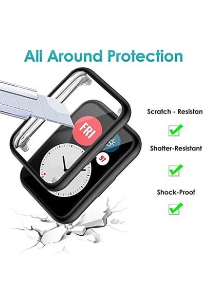 Huawei Watch Fit 2 Ile Uyumlu Tpu Çerçeveli Tam Kapatan Ekran Koruyucu Çerçeve Kılıf - Resim 2