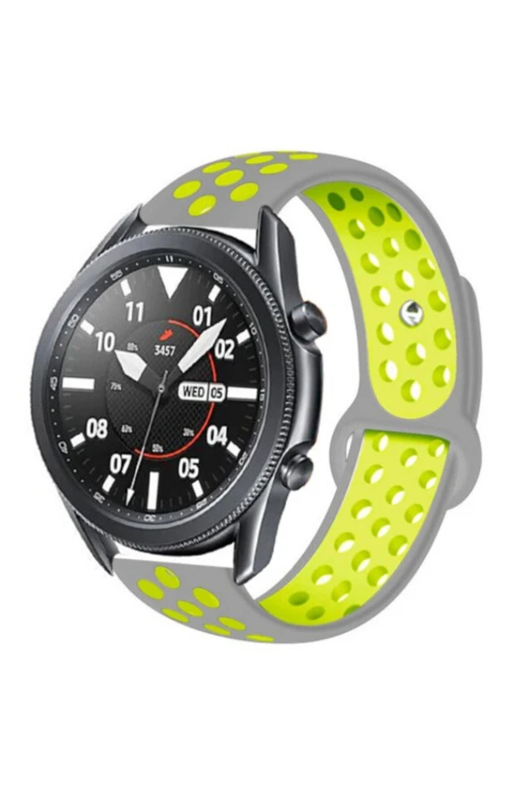 Griö Sarı Galaxy Watch 3 45mm Delikli Spor Akıllı Saat Kordon