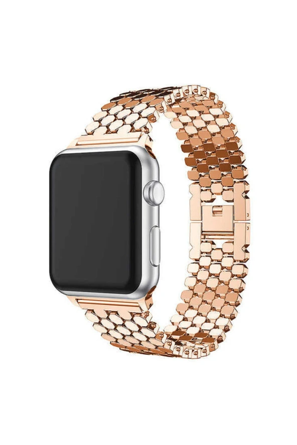 Apple Watch 38mm Octagon Desenli Metal Kordon Rose Gold ürün görseli