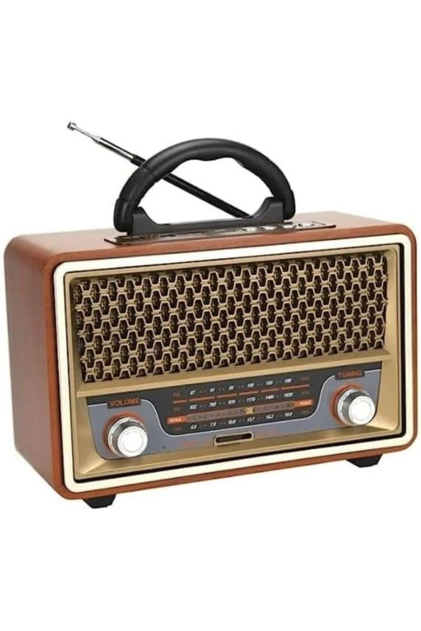 Retro Radyo Bluetooth Speaker Ve Hoparlör Kumandalı USB Girişli Klasik Radyo CV-1570BT
