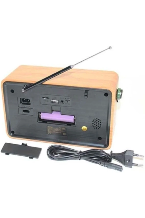 Retro Radyo Bluetooth Speaker Ve Hoparlör Ahşap Kaplama Kumandalı USB Girişli CV-5070BT - 4