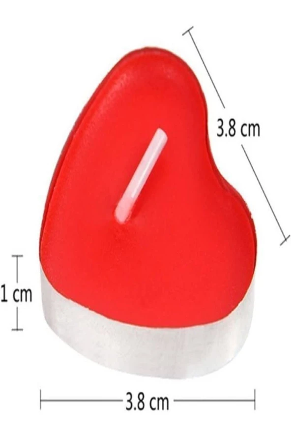Kalp Şekilli Mum 50 Adet Dekoratif Aşk Kalp Mumları Kokulu Mumlar Seti 3.8x3.8x1cm - 7