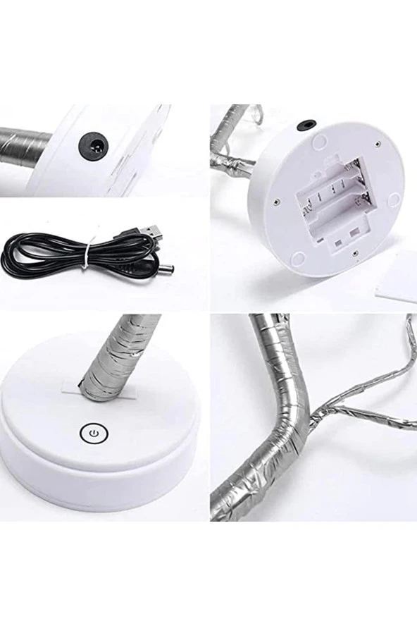 Led Lamba Bonsai Tasarım Mini Ağaç 2 Fonksiyon Bükülebilir kolay Dallar Dokunmatik LED Ağaç -M108L- - 3