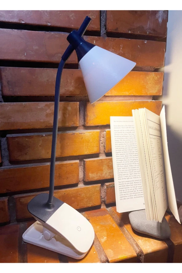 Klipsli Dokunmatik Ayarlanabili Led Işık Masa Lambası 40cm Beyaz