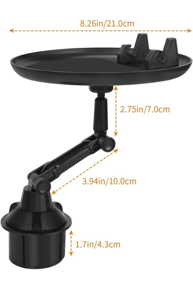 Araç Içi Telefon Tutucu 360 ° Döndürme Özellikli Tepsisi Ayarlanabilir 8,3 Inçlik Telefon Standı - 6