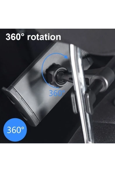 Araba Koltuk Arkası Telefon ve Tablet Tutucu 360 Derece Dikey ve Yatay 4 inç -11 inç Arası NRT-082 - Resim 6