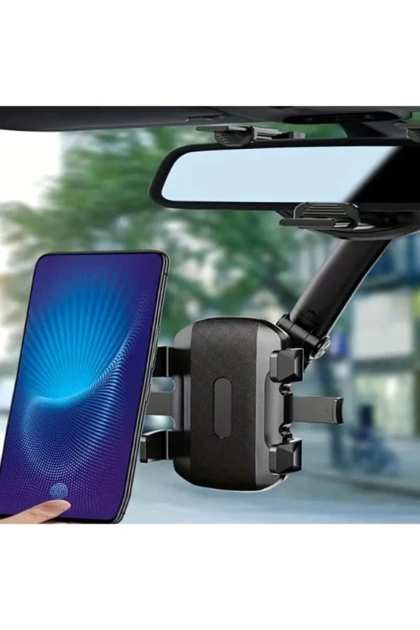 Araba Dikiz Aynası Için Cep Telefonu Tutucu 360 Derece Dönebilen Ayarlanabilir Fonksiyonlu