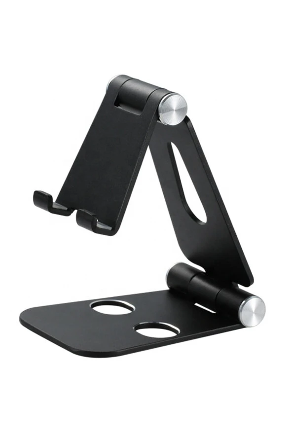 Komple Alüminyum Ayarlanabilir Katlanabilir Ergonomik G50 Telefon Tutucu Standı Desk Holder Siyah - Resim 7