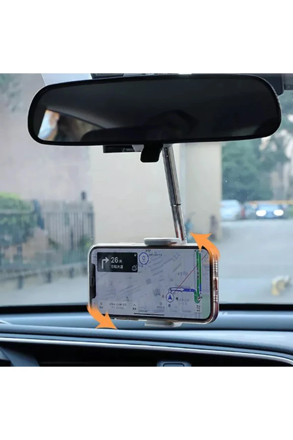 Ayarlanabilir Araç Dikiz Aynası Telefon Tutucu Gps Takip Standı Universal 6-10cm Telefon Tutucu