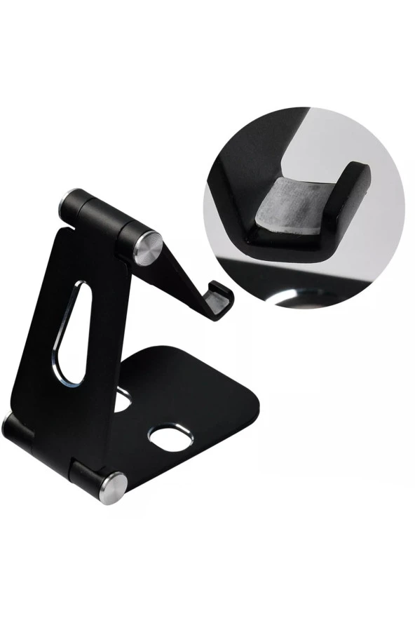Komple Alüminyum Ayarlanabilir Katlanabilir Ergonomik G50 Telefon Tutucu Standı Desk Holder Siyah - Resim 5
