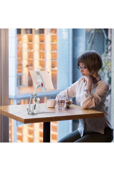 Çok Fonkisyonlutablet-telefon Tutacağı Mutfak Masaüstü Dolap Duvar Montaj Tutucu Standı beyaz - 7