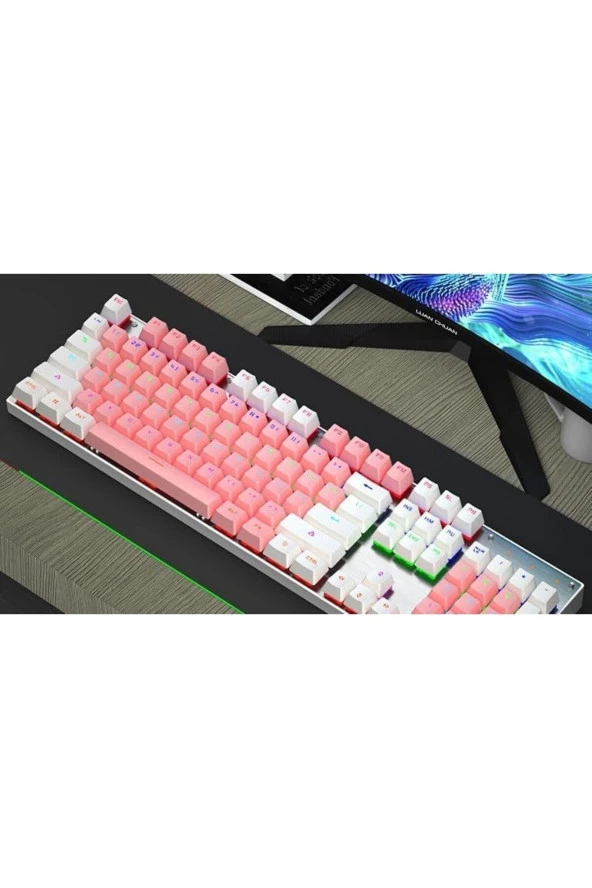 K660 Kablolu Klavye Led RGB 104 Tuşlu Mekanik Oyuncu Işıklı 104 Tuşlu Klavye - 3