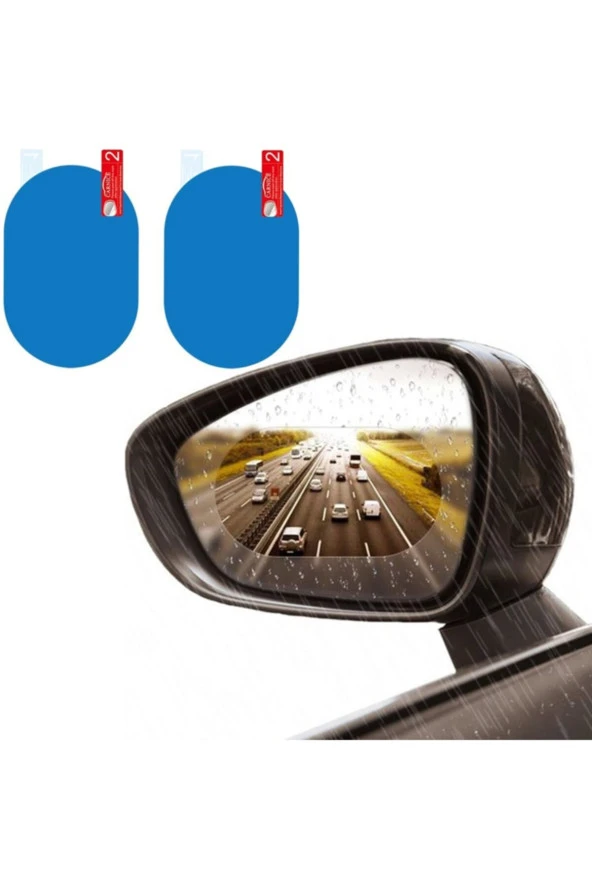 2 Adet 10x15 Cm Araba Aynası Yağmur Kaydırıcı Buğu Buhar Toz Önleyici Oto Ayna Filmleri