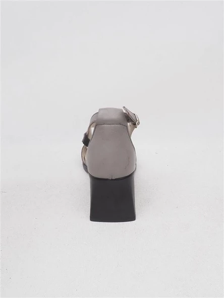 GRİ HAKİKİ DERİ KADIN SANDALET CHELSY - 4