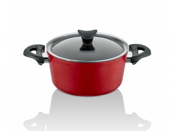 Taç Master Cook 4lü 7 Parça Granit Tencere Seti Kırmızı - 4