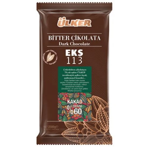 Ülker Bitter Kuvertür Çikolata %60 Eks 113 2,5 kg - 1