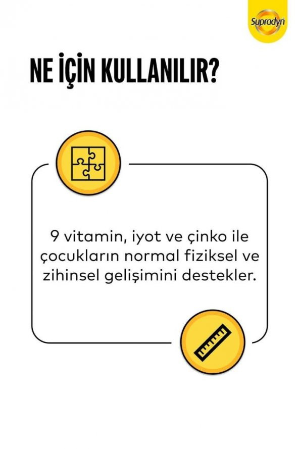 Supradyn Kids 60 Çiğnenebilir Draje | 9 Vitamin, Iyot Ve Çinko Içeren Takviye Edici Gıda - 2