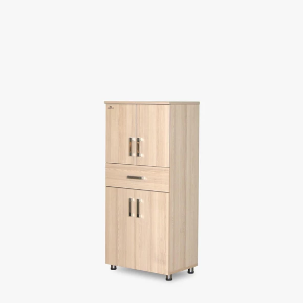 Çok Amaçlı 14028 ST Dolap CARMEN Model Hard Parlak Suntalem 150cm 4raf Demonte El Yapım