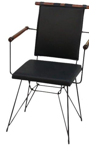 Sandalye 13701 PENYEZ Model Metal Siyah fırın Boya Suni Deri Balkon-Bahçe Elyapım - 3