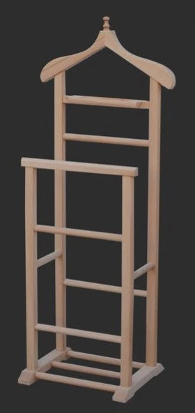 Dilsiz Uşak 13614 Ahşap Çift Tepe Model Klasik HAM Askılık Kayın DEMONTE El Yapım - 2