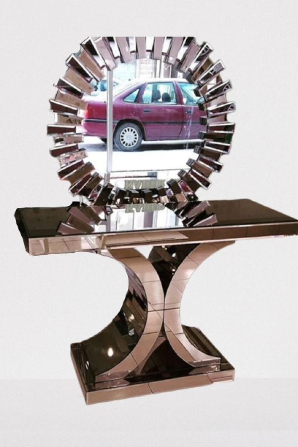 Dresuar 12598 GÜNEŞ Sanel Klasik Model Ters Hilal Komple Cam ayna kaplama el yapı - 6