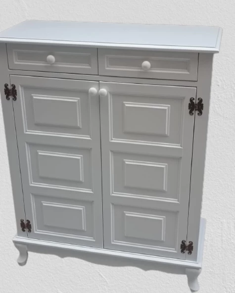 Ayakkabılık 12229 Karel Balon Klasik Model Kayın Aslan Ayak Parlak Beyaz El yapım - 6