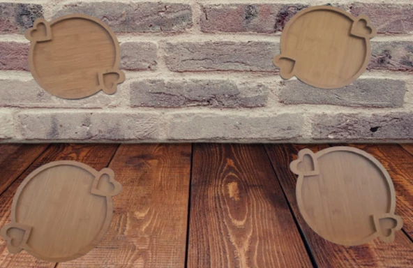 Sunum Tabak 12232 Tepsi Model Ahşap MDF Lam 1 Göz 4 Adet El Yapım - 4