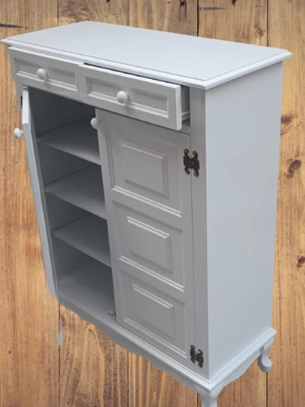 Ayakkabılık 12229 Karel Balon Klasik Model Kayın Aslan Ayak Parlak Beyaz El yapım - 4