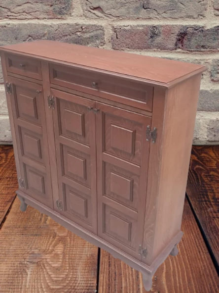 Ayakkabılık 12227 Kareli Balon Klasik Model Kayın Aslan Ayak Parlak Ceviz El yapı - 3