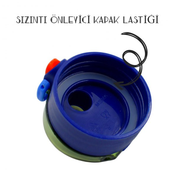 BottleBoss Classical Kilitli Taşıma Askılı Çocuk Matarası 400 Ml Yeşil - Resim 4