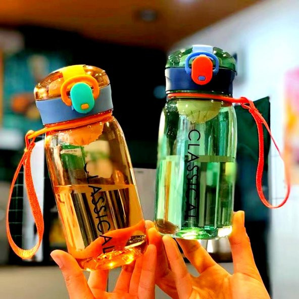 BottleBoss Classical Kilitli Taşıma Askılı Çocuk Matarası 400 Ml Yeşil - Resim 5