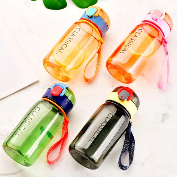 BottleBoss Classical Kilitli Taşıma Askılı Çocuk Matarası 400 Ml Yeşil - Resim 6