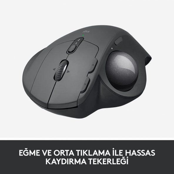 Logitech MX Ergo Kablosuz Konforlu Trackball Mouse - Siyah - 6