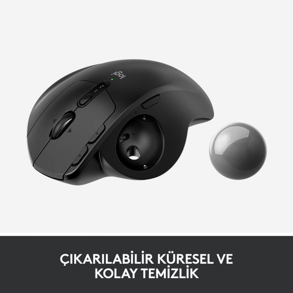 Logitech MX Ergo Kablosuz Konforlu Trackball Mouse - Siyah - 10