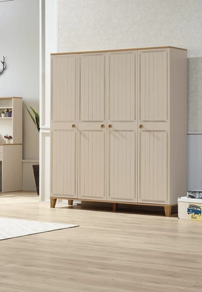 Dolap Urlu 12057 EGE 4 kapı Model Krem Renk şık ürün Kalite malzeme İtinalı paket kargo