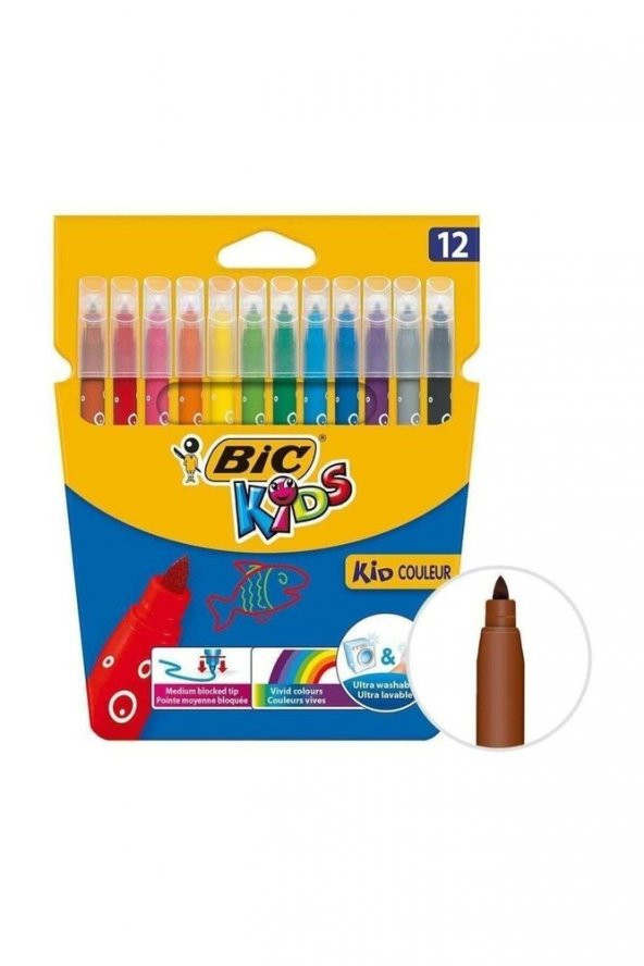 Kids Kid Couleur Keçeli Boya Kalemi 12 Renk