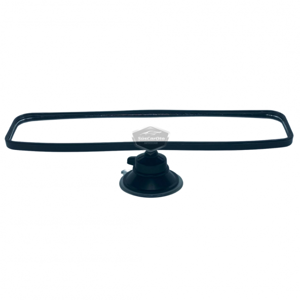 Her Araca Uyumlu Siyah Çerçeveli Dikiz Aynası 60 mm x 240 mm Vantuzlu İç İlave Ayna - 7