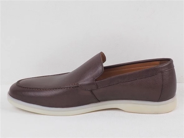 KAHVE HAKİKİ DERİ LOAFER ERKEK AYAKKABI CHELSY - 3